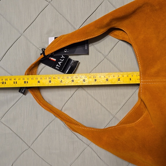 Italian orange suede hobo bag - Picture 5 of 16